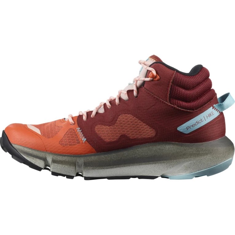 Botas Montaña Salomon Predict Hike Mid GTX Mujer Rojos Naranjas | MX APUB356